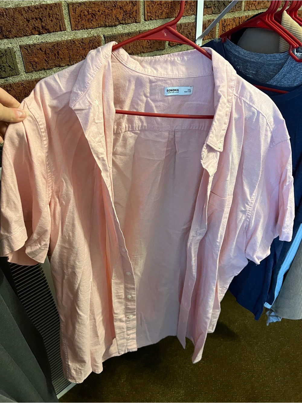 Sonoma Pale Pink Short-Sleeve Button Shirt
